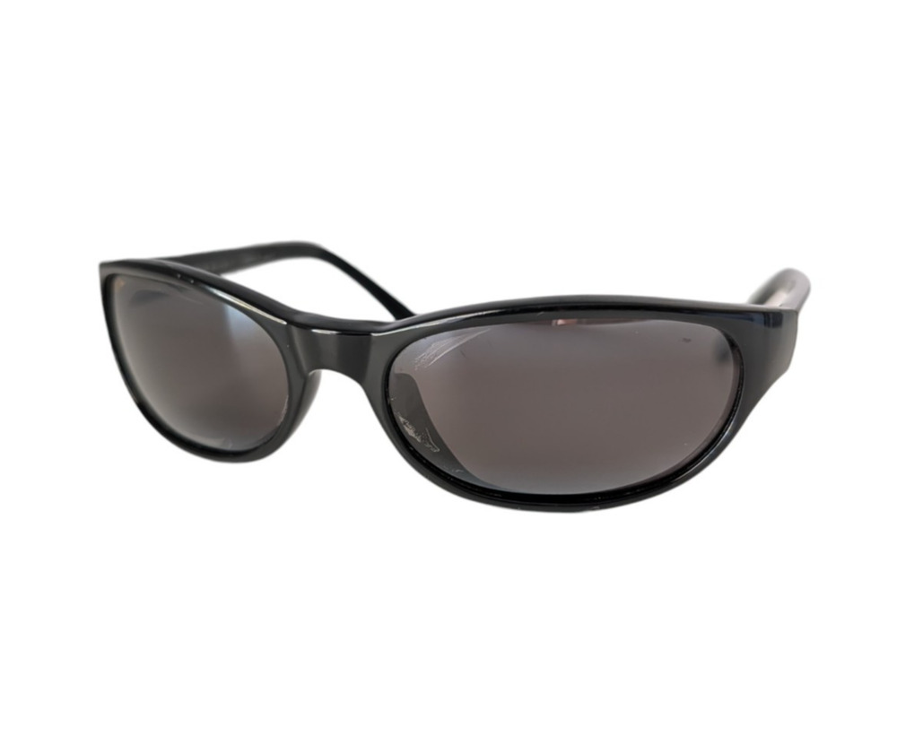Maui Jim Sunglasses Black MJ 136-02 Cyclone Polarized Glass Lenses Japan As Is